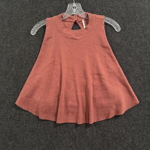 Free People Tank Top Women's Small Pink Mauve Ribbed Knit Sleeveless Flowy Boho